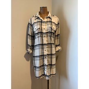 Flannel button dress